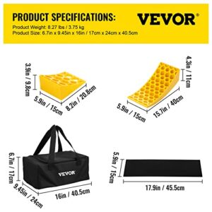 VEVOR Camper Leveler, 2 Pack RV Leveling Blocks, HDPE Material, Include 2 Curved Levelers, 2 Chocks, 2 Rubber Grip Mats, Hold up to 35000 lbs, Fast and Precise Leveling for Camper RV Trailer