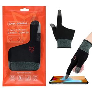 e-sports sara gaming gloves,game gloves, gaming finger sleeves, anti-sweat breathable, thumb sleeves for highly sensitive nano-silver fiber material, for touch screen (medium(1pair))