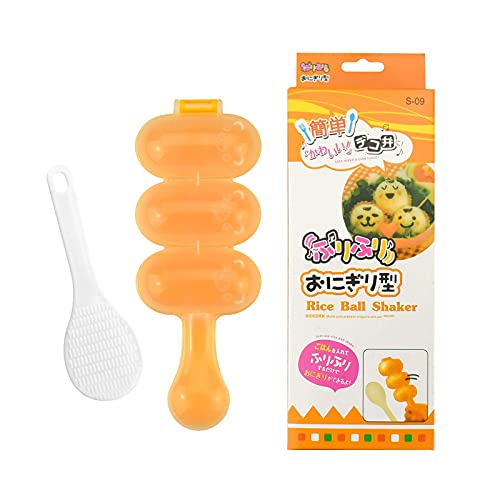 Rice Ball Mold,Rice Ball Shaker, Ball Shaped Kitchen Tools DIY Lunch, Maker Mould Food Decor for Kids, Mold With a Mini Rice Scoop