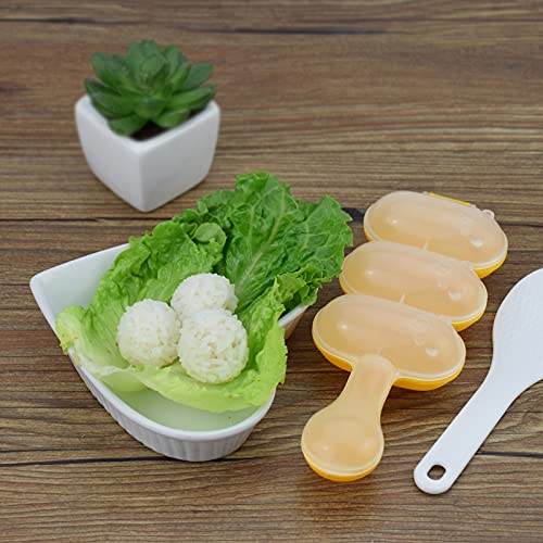 Rice Ball Mold,Rice Ball Shaker, Ball Shaped Kitchen Tools DIY Lunch, Maker Mould Food Decor for Kids, Mold With a Mini Rice Scoop