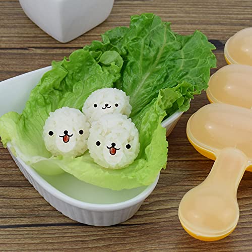 Rice Ball Mold,Rice Ball Shaker, Ball Shaped Kitchen Tools DIY Lunch, Maker Mould Food Decor for Kids, Mold With a Mini Rice Scoop