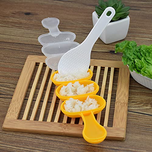 Rice Ball Mold,Rice Ball Shaker, Ball Shaped Kitchen Tools DIY Lunch, Maker Mould Food Decor for Kids, Mold With a Mini Rice Scoop