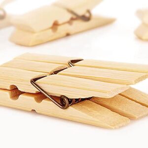 Loliyas Clothes Pins, Bamboo Wooden Clothespins Wood Clips, 40 Pack 2.4 Inch Small Close Pins Clothing Pins Clothes Pegs for Photos Crafts Pictures Baby Hanging Clothes Clothesline Laundry Clip