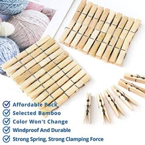 Loliyas Clothes Pins, Bamboo Wooden Clothespins Wood Clips, 40 Pack 2.4 Inch Small Close Pins Clothing Pins Clothes Pegs for Photos Crafts Pictures Baby Hanging Clothes Clothesline Laundry Clip