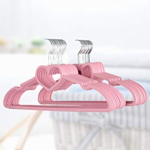 VOSAREA ABS Hangers, Non- Slip Clothes Hanger 20 Pack with Pink Color and Heart Pattern, Suitable for Coat, Shirt, Dress, Trousers, Tie