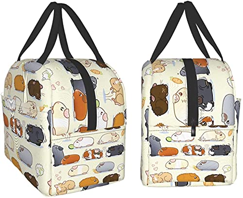 Xuhua Guinea Pig Parade Lunch Bag Boxes Tote Insulated Reusable,Lunch Bag Lunchbox Durable Waterproof Zipper Hangbag Portable for Boys Girls School Supplies