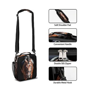 3D Horse Insulated Lunch Bag for School Office Work,Animal Horse Reusable Lunch Tote Bag with Adjustable Shoulder Strap, Leakproof Lunch Box Cooler Bag for Women/Men