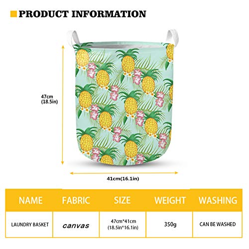 Babrukda Cute Sloth Print Waterproof Laundry Basket Hamper with Durable Handles, Washing Bin, Dirty Clothes Storage Organizer, Bathroom, Bedroom, Closet, Kids Dog Toys Clothing Collection