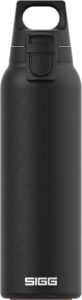 sigg - insulated water bottle - thermo flask h&c one light black - removable tea infuser - leakproof - bpa free - 18/8 stainless steel - black - 19 oz