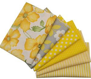 yellow flowers series 5pcs cotton fabric quilting patchwork fabric for sewing diy crafts handmade bags 40x50cm (yellow flowers)