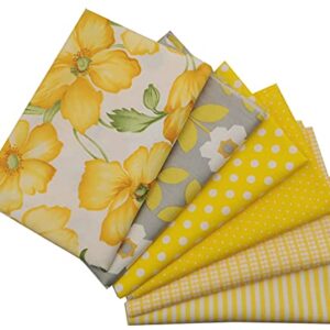 Yellow Flowers Series 5pcs Cotton Fabric Quilting Patchwork Fabric for Sewing DIY Crafts Handmade Bags 40X50cm (Yellow Flowers)