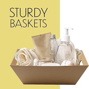 [10 Pk] Baskets for Gifts Empty| 8x10” Small Rectangular Kraft Basket with Handles|Wine, Christmas, Easter| Snacks, Farmers Market, Charity, Organizing, Shelf| Gift to Impress-Upper Midland Products