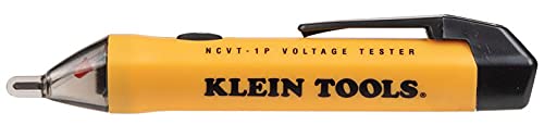 Klein Tools NCVT1P Voltage Tester, Non-Contact Voltage Detector Pen, 50V to 1000V AC, Audible and Flashing LED Alarms, Pocket Clip