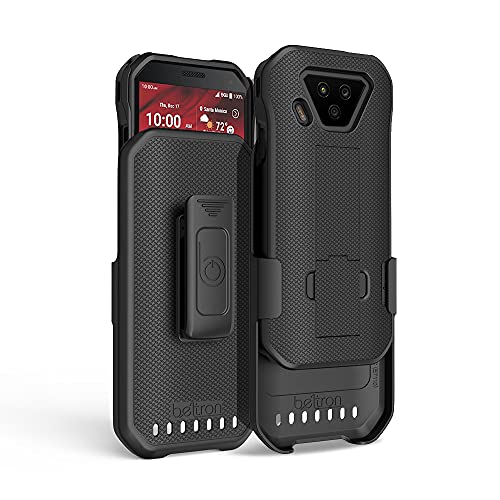BELTRON DuraForce Ultra 5G UW Case with Clip, Heavy Duty Case with Swivel Belt Clip for Kyocera DuraForce Ultra 5G E7110 (Verizon) Features: Secure Fit & Built-in Kickstand (Black)