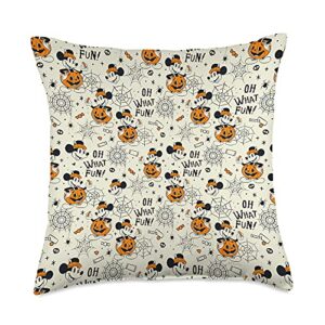 disney mickey mouse jack-o’-lantern oh what fun halloween throw pillow, 1 count (pack of 1), multicolor