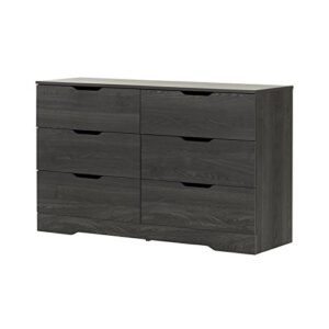 Home Square 4 Piece Modern Bedroom Furniture Set - 6 Drawer Dresser for Bedroom / 5 Chest of Drawers for Bedroom/Small Nightstand with Drawer and Shelf - Set of 2 / Distressed Grey Oak