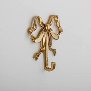 Home Decorative Hook Bow-Knot Brass Hook Wall Hooks for Hanging Hook for Coat Hat Towel Multi-Purpose Hooks (Color : Gold, Size : Pack of 2)