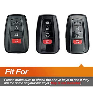 EYANBIS Silicone Key Fob Cover Fit for Toyota Camry RAV4 C-HR Prius Highlander Corolla Avalon HYQ14FBC Smart 4 Buttons | Car Accessories | Remote Key Protection Case - Black & Red