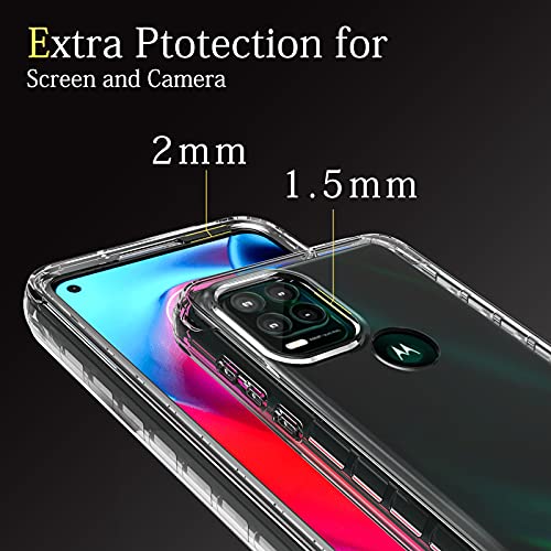 AMENQ for Moto G Stylus 5G Case, Moto G Stylus 5G Case Clear, Heavy Duty Protection with Rugged PC and Silicone TPU Bumper Front Cover for Motorola XT2131DL (Clear)