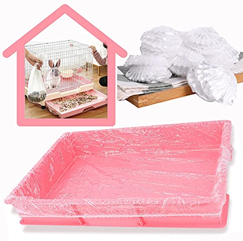 50 x Disposable Cage Liners for Small Animals Cage Liners Guinea Pig  Rabbits Bedding Waste & Litter Pan Bags , Plastic Bunny Cage Mat Film to Replace Diapers for Birds Rabbit Hamster Hedgehog Rats