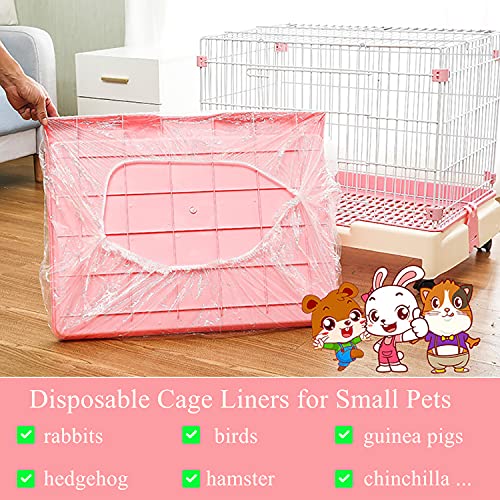 50 x Disposable Cage Liners for Small Animals Cage Liners Guinea Pig  Rabbits Bedding Waste & Litter Pan Bags , Plastic Bunny Cage Mat Film to Replace Diapers for Birds Rabbit Hamster Hedgehog Rats