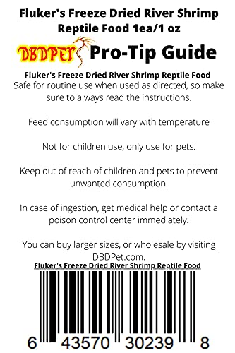 Fluker's Freeze Dried River Shrimp Reptile Food 1oz - Includes Attached DBDPet Pro-Tip Guide