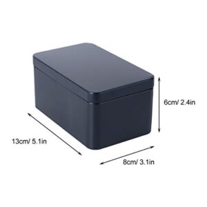 NUOBESTY Rectangular Tin Box Empty Tin Box Containers Portable Tea Storage Container with Lid Home Storage Box for Tea Candy (Black)