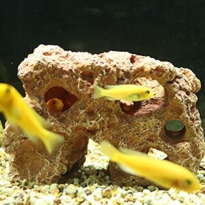 ALEGI Large Aquarium Decorations Hideouts, Resin Aquarium Rock Mountain Hideaway Caves,Artificial Sea Coral Fish Tank Decoration