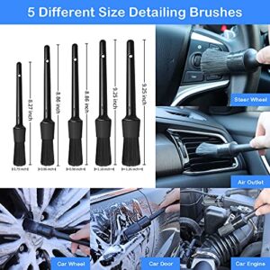 20Pcs Car Wheel Tire Detailing Brush Set,Car Detailing kit,Car Detailing Brushes,Auto Detailing Drill Brush Set,17" Long Handle Rim Wheel Brush,Tire Brush,Car Cleaning Kit for Wheels,Interior,Exterior