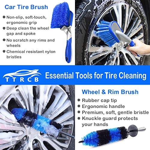 20Pcs Car Wheel Tire Detailing Brush Set,Car Detailing kit,Car Detailing Brushes,Auto Detailing Drill Brush Set,17" Long Handle Rim Wheel Brush,Tire Brush,Car Cleaning Kit for Wheels,Interior,Exterior