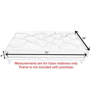 TRUPEDIC x Mozaic - 8 inch Full Size Standard Futon Mattress (Frame Not Included) | Basic Midnight Black | Great for Kid's Rooms or Guest Areas - Many Color Options