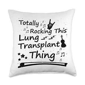 organ transplant designs by cdh totally rocking this lung transplant thing survivor donor throw pillow, 18x18, multicolor