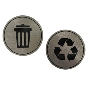 1620Designs Trash Recycle Sticker | Set of 2 Decals | Indoor Outdoor UV Stable & Weatherproof | Stainless Steel Kitchen Pantry Organization