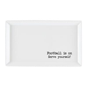 47th & main football themed ceramic serveware, platter