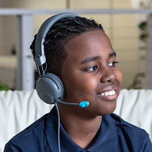 JLab JBuddies Learn On-Ear Kids Headphones | Retractable Boom Mic | Built-in Volume Regulators for Safety | Folding | Adjustable | Great for Schooling Homework and Virtual Classes