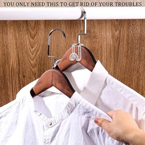 48 Pieces Clothes Hanger Connector Hooks Hanger Extender Clips Clothes Hanger Hooks Hanger Extenders for Closet Space Saving Cascading Hanger Velvet Huggable Hangers Accessory (Clear)