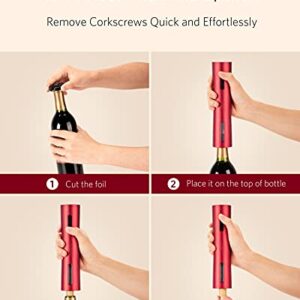 ISELECTOR 6-in-1 Cordless Electric Wine Opener Set Rechargeable Wine Bottle Corkscrew Opener with Wine Pourer, Vacuum Wine Stoppers, Foil Cutter and Wine Temperature Sensor