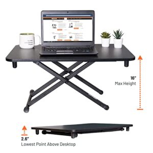 Victor Adjustable Laptop Standing Desk, 29”x18.5, Black