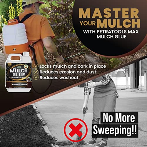 PetraTools Mulch Glue, Mulch Binder Glue, Small Gravel Binder, Landscape Adhesive, Small Gravel Stabilizer, Glue for Landscape, Small Pebble Glue, Landscape Lock (32oz)