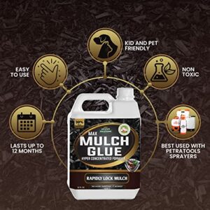 PetraTools Mulch Glue, Mulch Binder Glue, Small Gravel Binder, Landscape Adhesive, Small Gravel Stabilizer, Glue for Landscape, Small Pebble Glue, Landscape Lock (32oz)