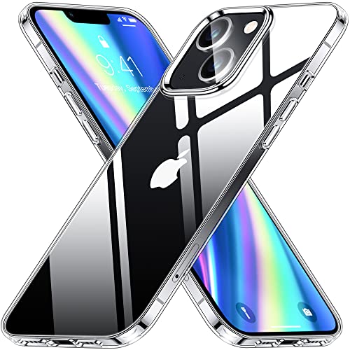 Vakoo Crystal Clear Series for iPhone 13 Mini Case, [Upgraded Anti-Yellowing] [Shockproof & Ultra Slim Fit] Thin Soft TPU Transparent Silicone Protective Phone Case for iPhone 13 Mini 5.4"