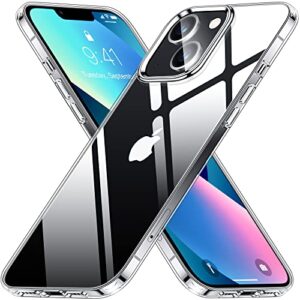 vakoo for iphone 13 case, anti-yellow soft silicone shockproof protective phone case - crystal clear