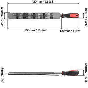 QWORK 14" Farrier Rasp File Double-Sided Hoof File, Farrier Hoof Rasp with Rubber Handle, Goat Rasp Pig Hoof File, Horse Equine Rasp Hoof, Horse Hooves and Pig Hooves, Improved Precision Edges