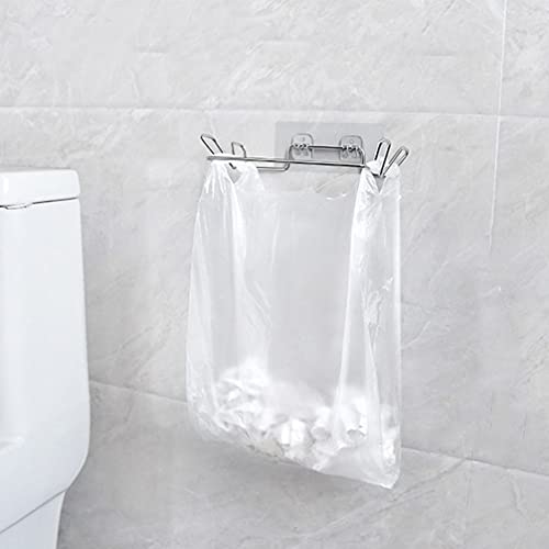 Cabilock Door Hook Hangers 2 Sets Cabinet Door Trash Bag Holder Stainless Steel Kitchen Garbage Bag Hook Hanging Trash Rack Wastebasket for Kitchen Bathroom Cupboard Wall Towel Gloves Hanger