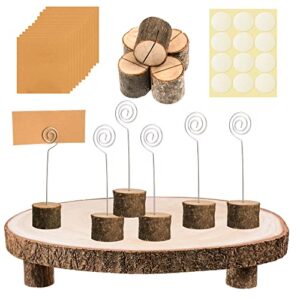 dorhui 10-12 inch rustic cake boards wood cake stand 12inch wood slices cake serving tray wood slices cake table centerpiece, wedding party crafts home decorations party tabletop centerpieces