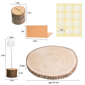 Dorhui 10-12 Inch Rustic Cake Boards Wood Cake Stand 12Inch Wood Slices Cake Serving Tray Wood Slices Cake Table Centerpiece, Wedding Party Crafts Home Decorations Party Tabletop Centerpieces