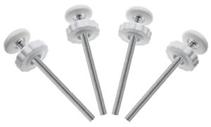 4pcs universal baby gate threaded spindle rod, m8 (8mm) replacement bolt part for baby & pet pressure mounted safety gates, extra long baby tension gate extender (white)