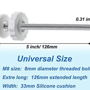 4Pcs Universal Baby Gate Threaded Spindle Rod, M8 (8mm) Replacement Bolt Part for Baby & Pet Pressure Mounted Safety Gates, Extra Long Baby Tension Gate Extender (White)