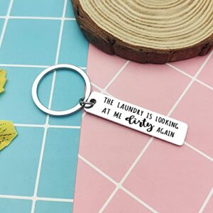 Heigebi Laundry Gift Ideas Laundry Keychain Laundry Room Opening Gift Laundry Room Accessories Funny Keychain Gift for Mom Grandma Christmas Birthday Gift for Best Friends Laundry Worker Gifts