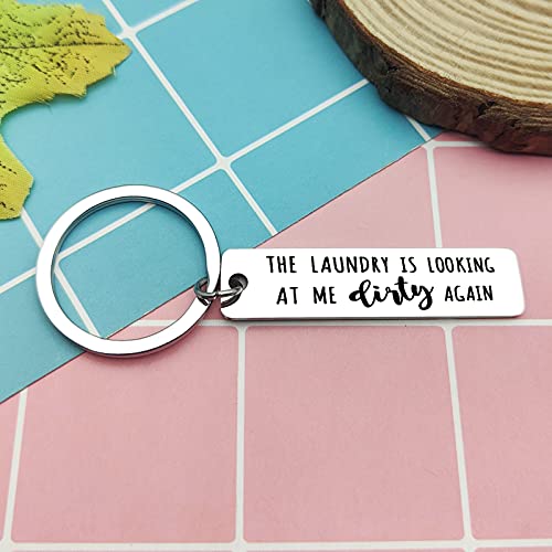 Heigebi Laundry Gift Ideas Laundry Keychain Laundry Room Opening Gift Laundry Room Accessories Funny Keychain Gift for Mom Grandma Christmas Birthday Gift for Best Friends Laundry Worker Gifts